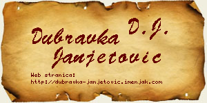 Dubravka Janjetović vizit kartica